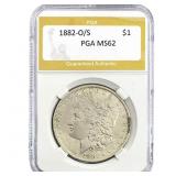 1882-O/S Morgan Silver Dollar PGA MS62
