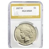 1927-D Silver Peace Dollar PGA MS64