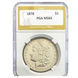 1878 Morgan Silver Dollar PGA MS64