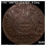 1787 "UNITED STATES", 4 Cinq Fugio Cent HIGH GRA