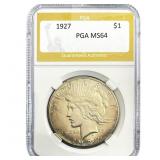 1927 Silver Peace Dollar PGA MS64