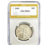 1945 Walking Liberty Half Dollar PGA MS65