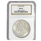 1902-O Morgan Silver Dollar NGC MS63