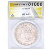 1884-O Morgan Silver Dollar ANACS MS63