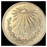 1943 M Mexico Silver 1 Peso UNCIRCULATED