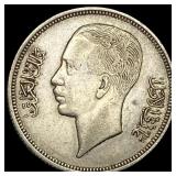 1938 Iraq Silver 50 Fils KM-104 NEARLY UNCIRCULATE