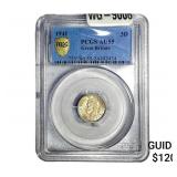 1941 Great Britain Silver 3 Pence PCGS AU55