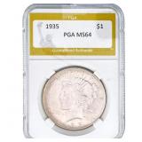1935 Silver Peace Dollar PGA MS64