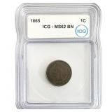 1865 Indian Head Cent ICG MS62 BN
