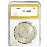 1885-O Morgan Silver Dollar PGA MS65
