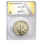 1917 Walking Liberty Half Dollar ANACS AU55