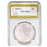 1879-S Morgan Silver Dollar PGA MS65