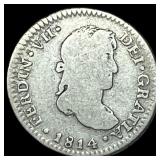 1814 Peru Silver 1 Real NEARLY UNCIRCULATED