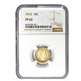 1913 Barber Dime NGC PF62