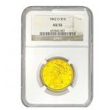 1842-O $10 Gold Eagle NGC AU55
