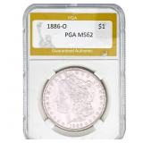 1886-O Morgan Silver Dollar PGA MS62