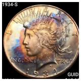 1934-S Silver Peace Dollar CHOICE BU+