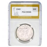 1940 Walking Liberty Half Dollar PGA MS66