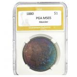 1880 Morgan Silver Dollar PGA MS65 Monster