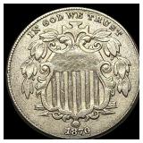 1870 Shield Nickel ABOUT UNCIRCULATED