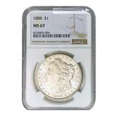 1888 Morgan Silver Dollar NGC MS67