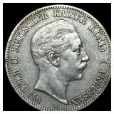 1901 Germany Silver 5 Mark NEARLY UNCIRCULATED