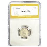1891 Seated Liberty Dime PGA MS64+