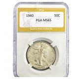 1940 Walking Liberty Half Dollar PGA MS65