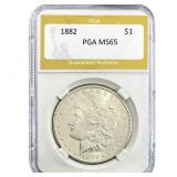 1882 Morgan Silver Dollar PGA MS65