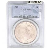 1923 Silver Peace Dollar PCGS MS62