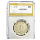 1945 Walking Liberty Half Dollar PGA MS65