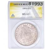 1901-O Morgan Silver Dollar ANACS MS62