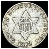 1853 Silver Three-Cent Piece LIGHTLY CIRCULATED