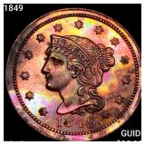 1849 Braided Hair Large Cent GEM PROOF
