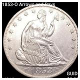 1853-O Arrows and Rays Seated Liberty Half Dollar