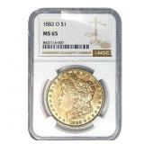 1882-O Morgan Silver Dollar NGC MS65