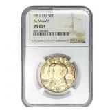 1921 Alabama Half Dollar NGC MS65+ 2X2