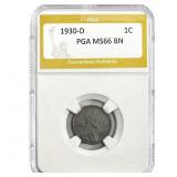 1930-D Wheat Cent PGA MS66 BN