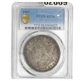 1887 Morgan Silver Dollar PCGS AU58