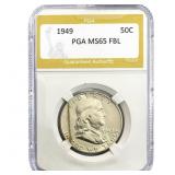 1949 Franklin Half Dollar PGA MS65 FBL
