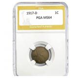 1917-D Wheat Cent PGA MS64