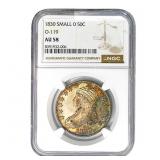 1830 Capped Bust Half Dollar NGC AU58 Sm. 0 O-119