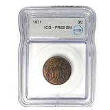 1871 Two Cent Piece ICG PR65 BN