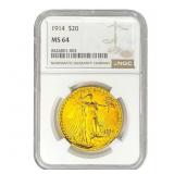 1914 $20 Gold Double Eagle NGC MS64
