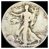 1938-D Silver Walking Liberty Half Dollar NICELY C