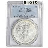 2008-W Silver Eagle PCGS MS70 Rev of 2007
