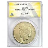 1927 Silver Peace Dollar ANACS AU58