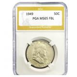 1949 Franklin Half Dollar PGA MS65 FBL