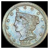 1855 Braided Hair Half Cent UNCIRCULATED