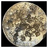 1791 Spanish Colonial Silver 8 Reales Chopmarks
